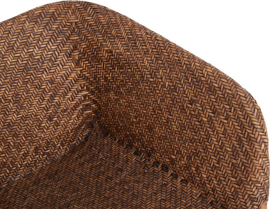 Πολυθρόνα Εξωτερικού Χώρου Rattan Tucket Φυσικό Rattan-καρυδί Χρώμα 63x60x77εκ.