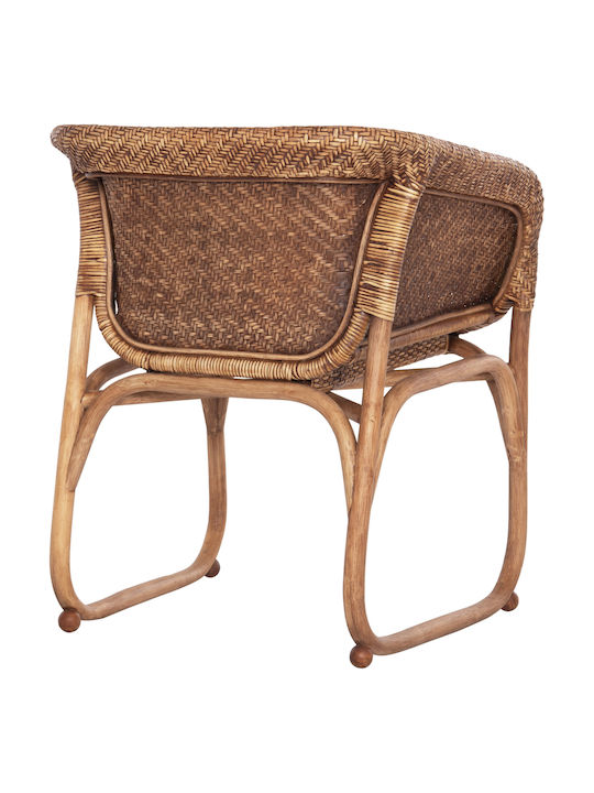 Πολυθρόνα Εξωτερικού Χώρου Rattan Tucket Φυσικό Rattan-καρυδί Χρώμα 63x60x77εκ.