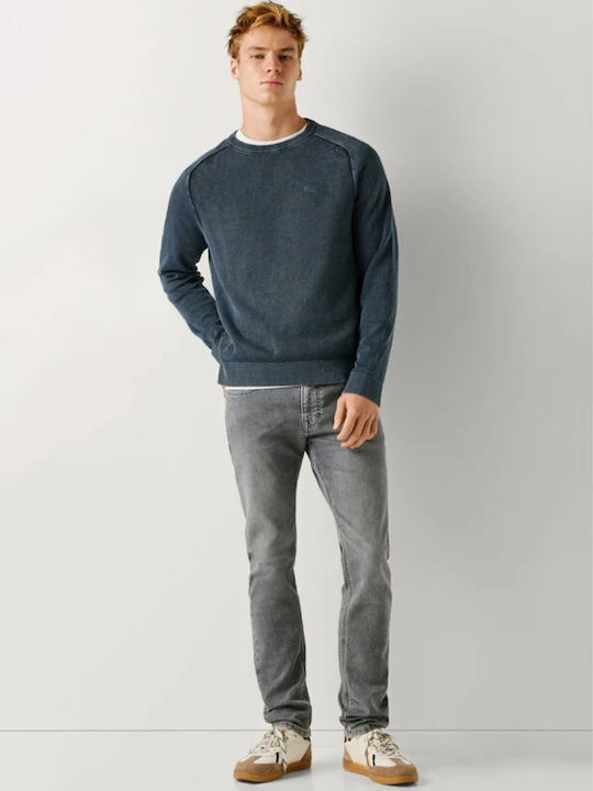 Track Men's Jeans Pants with Slim Fit Grey Denim
