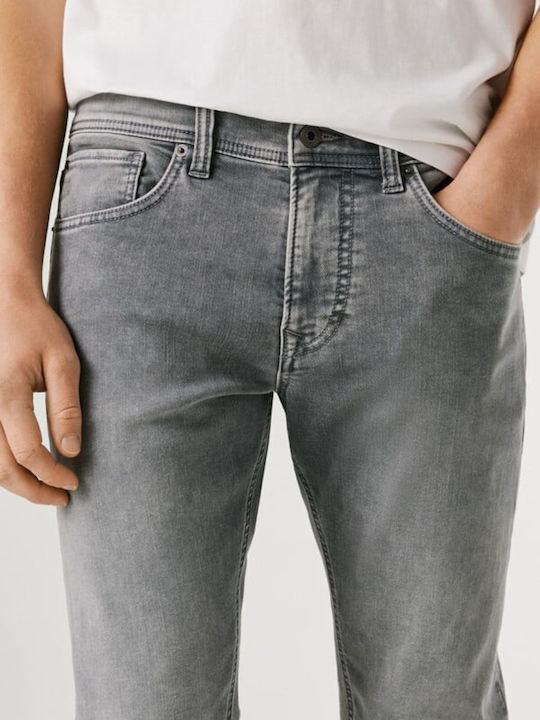 Track Men's Jeans Pants with Slim Fit Grey Denim