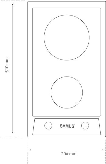 Samus Gaskochfeld Autonom 29.4x51εκ.