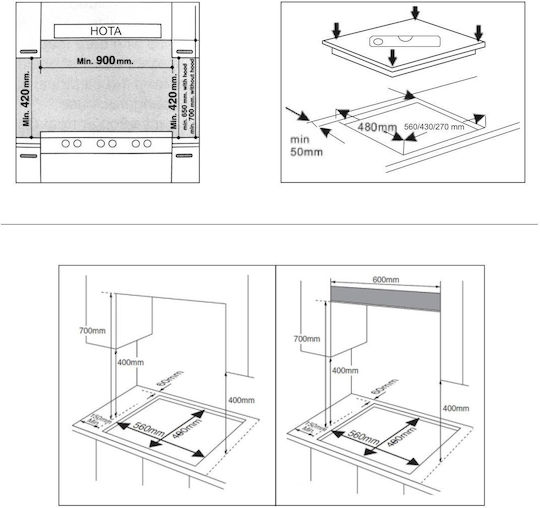 Samus Gas Cooktop Autonomous 58x50εκ.