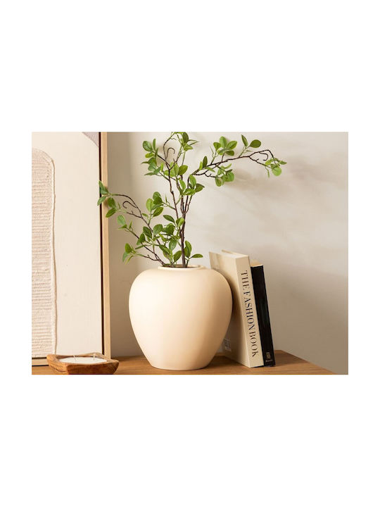 Atmosphera Decorative Ceramic Vase Rily Beige Φ22xH22cm