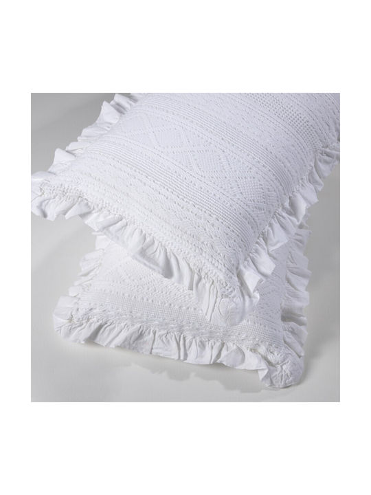 Down Town Home Sofa Cushion 454 From 100% Cotton White 60x40cm 41-0510B