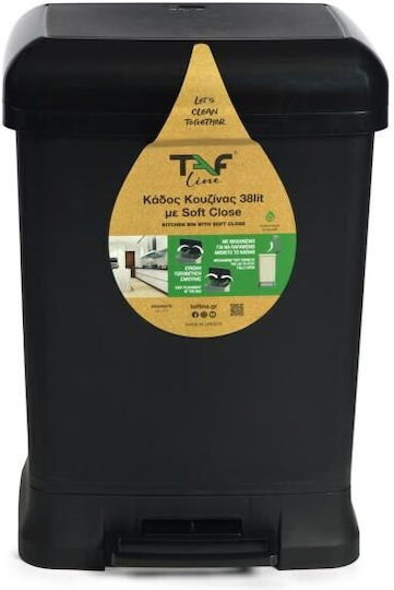 Viopsyctr Viopsyctr Kunststoff Mülleimer mit Pedal Schwarz 38lt