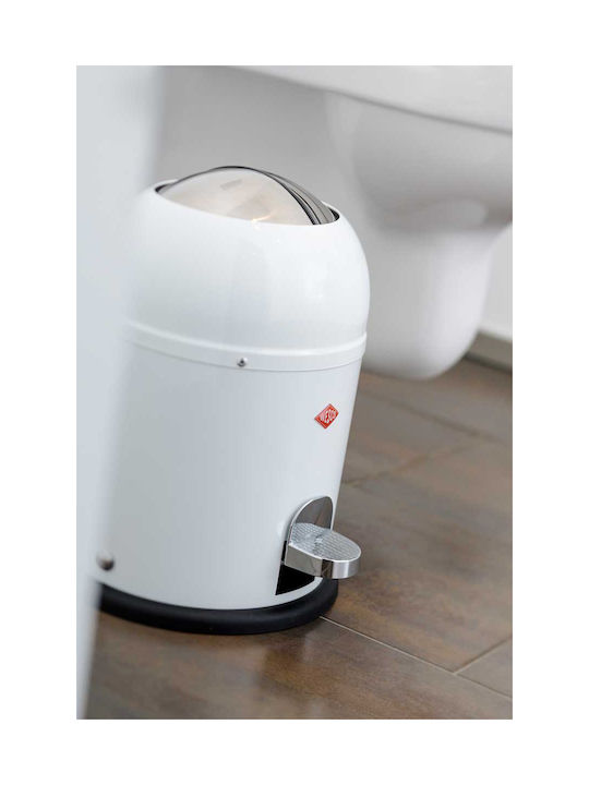 Wesco Кошче Mini Master за Боклук Пластмасово с Педал Бяло 6л