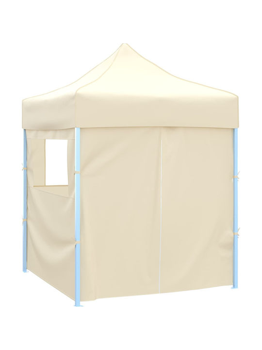 vidaXL Foldable Garden Gazebo Beige 2x2m