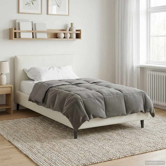 vidaXL Set Duvet Cover 155x220cm Single with Pillowcase Light Grey