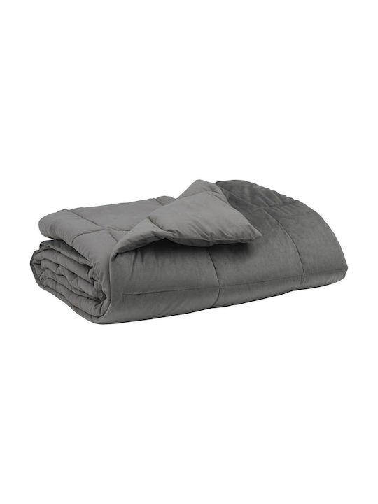 vidaXL Set Duvet Cover 155x220cm Single with Pillowcase Light Grey