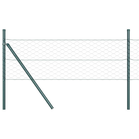 vidaXL Garden Fence Post Made of Steel 5x120x120cm Green