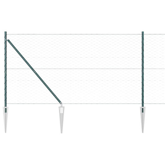 vidaXL Garden Fence Post Made of Steel 5x120x120cm Green