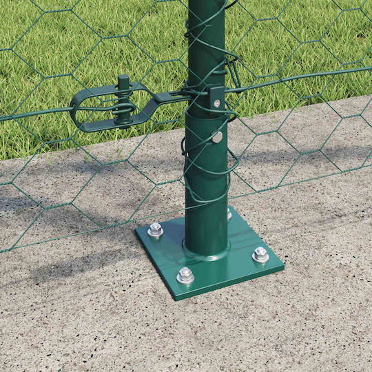 vidaXL Garden Fence Post Made of Steel 5x120x120cm Green