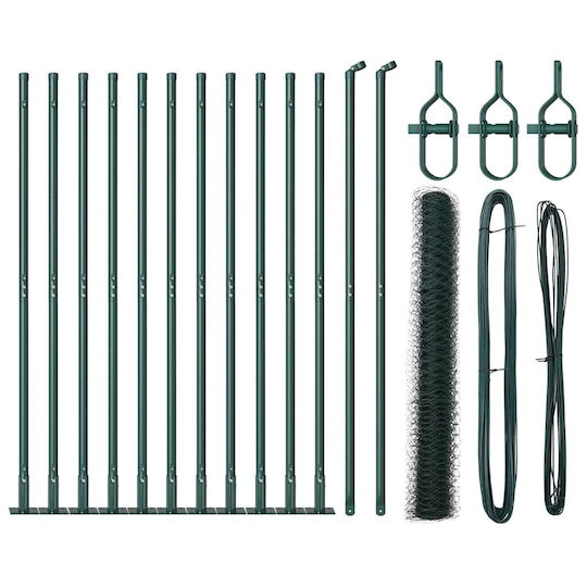 vidaXL Garden Fence Post Made of Steel 5x120x120cm Green