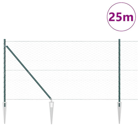 vidaXL Garden Fence Post Made of Steel 5x120x120cm Green