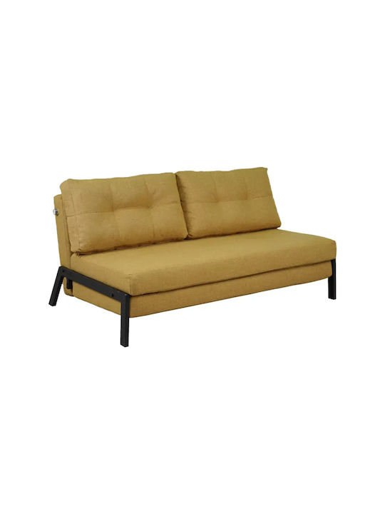 Fancy Two-Seater Couch Bed Yellow 150x92x77 cm