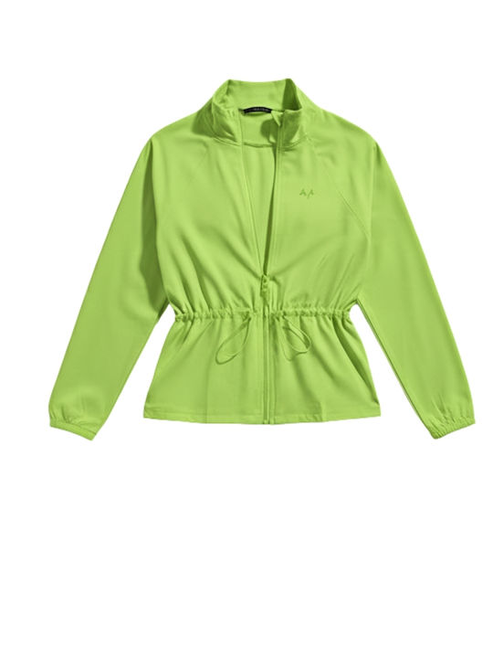 Women's Cardigan with Zipper Lime