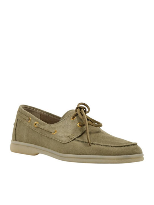 Leather Women's Moccasins in Beige Colour E509-beige