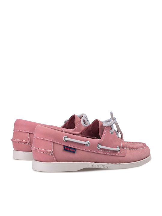Portland Δερμάτινα Γυναικεία Boat Shoes σε Ροζ Χρώμα