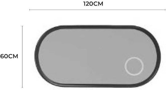 Imex Οβάλ Καθρέπτης Μπάνιου Led 120x60cm Καφέ
