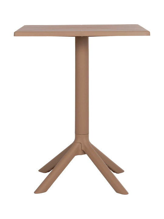 Outdoor Dinner Polypropylene Table Cappuccino 60.5x60.5xcm