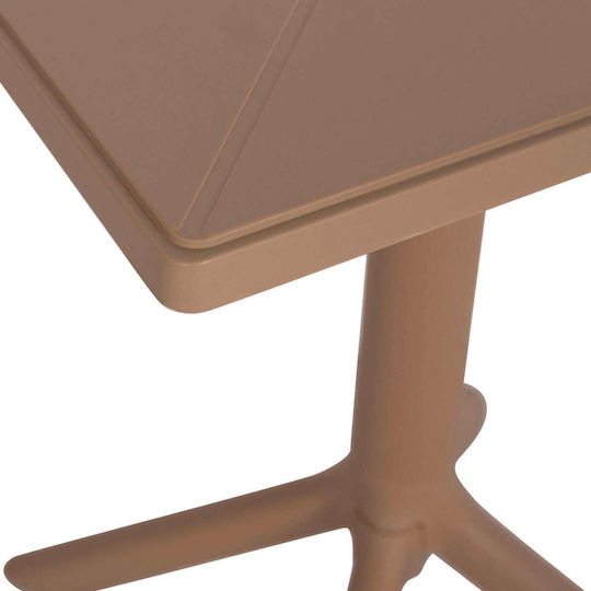 Tisch für kleine Außenbereiche Stabil Cappuccino 60.5x60.5cm