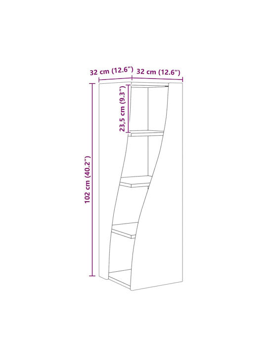 Office Storage Chipboard Cabinet White L32xW32xH102cm