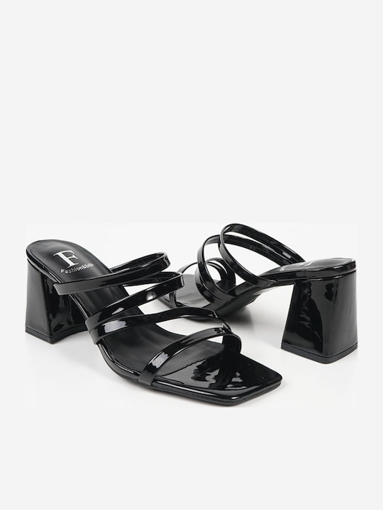 Mules With Heel In Black Colour