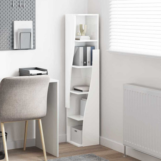 Büroaufbewahrungsschrank aus Holz Weiß 27,5x27x140cm