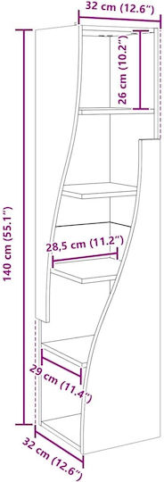 Cabinet de Birou Alb 32x32x140cm