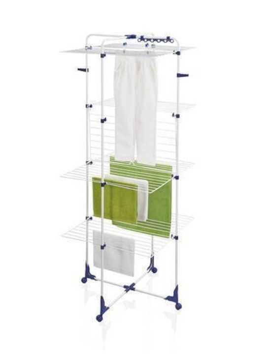 Leifheit Pegasus Folding Floor Clothes Drying Rack Made of Metal with 45m Hanging Length