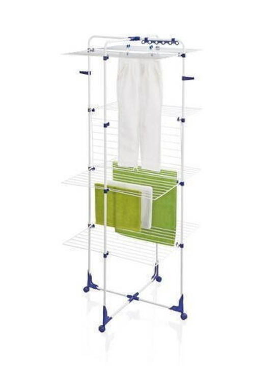 Leifheit Pegasus Folding Floor Clothes Drying Rack Made of Metal with 45m Hanging Length