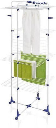 Leifheit Pegasus Folding Floor Metallic Clothes Drying Rack with Wheels with Hanging Length 45m