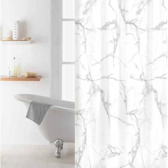Douceur d'Intérieur Marbre Shower Curtain 180x200cm White
