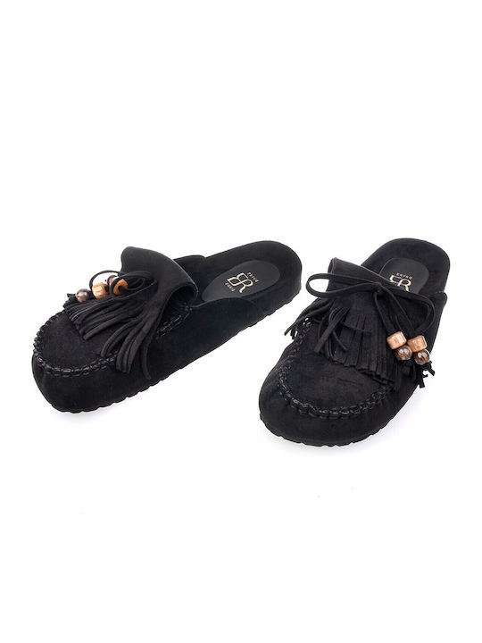 Closed-Toe Women's Black Slippers