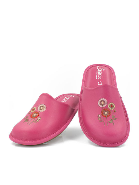 Anatomic Leather Women's Slippers Fuchsia