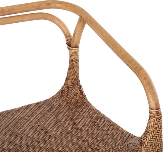 Relik Πολυθρόνα Τραπεζαρίας Ξύλινη Φυσικό Rattan-καρυδί 60x57x79εκ.