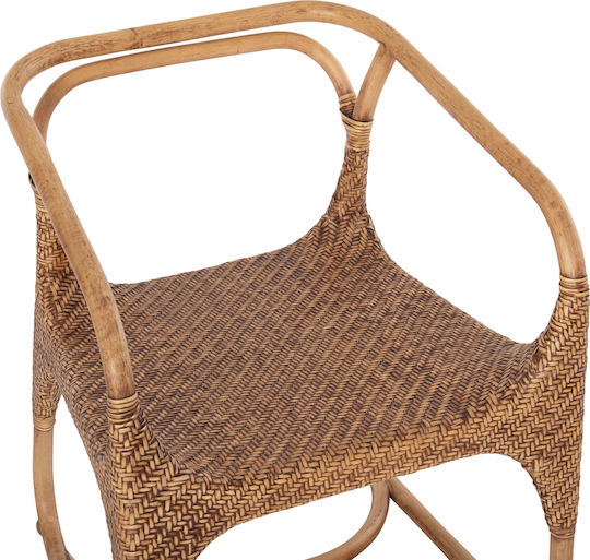 Relik Πολυθρόνα Τραπεζαρίας Ξύλινη Φυσικό Rattan-καρυδί 60x57x79εκ.