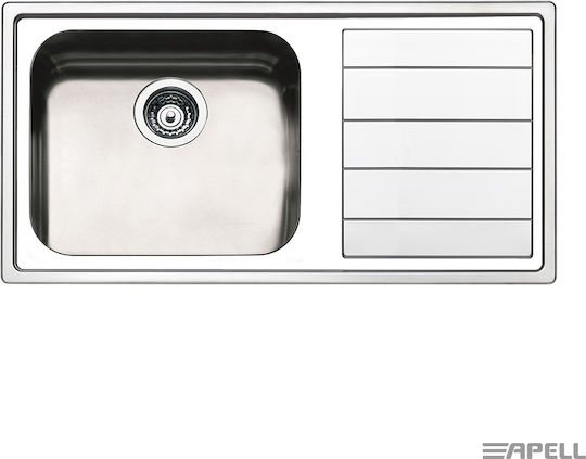Apell 8515-110 Ένθετος Δεξιός Inox Σατινέ Μ100xΠ50cm Ασημί Apell 8515-110 Ένθετος Δεξιός Inox Σατινέ Μ100xΠ50cm Ασημί
