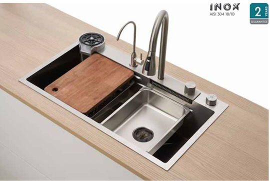 Tema Drop-In Chiuvetă Inox cu robinet L68xW45cm Argintiu