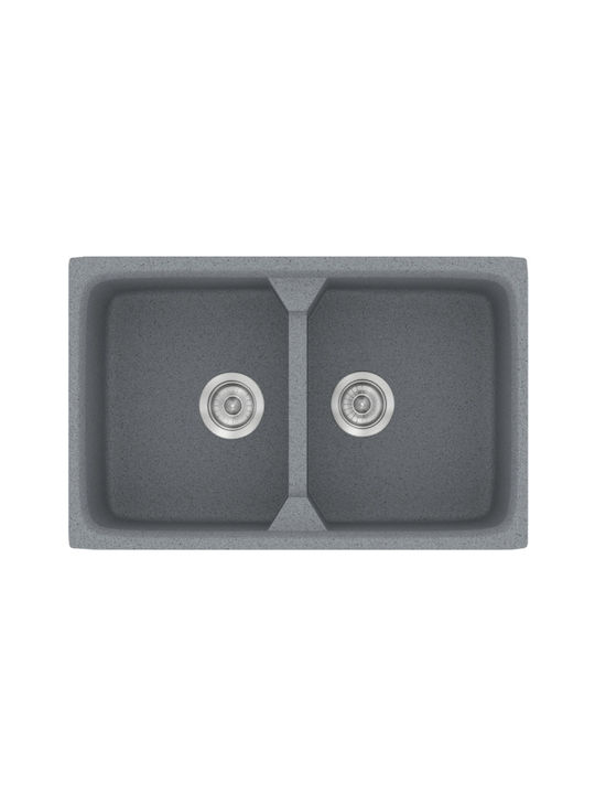 Sanitec Classic Επικαθήμενος Νεροχύτης Inox Μ78xΠ51cm Metallic Cream