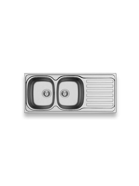 Maidtec Derby 2B 1D 100185801 Drop-In Мивка Inox Сатен Ш116xД50см Сребрист