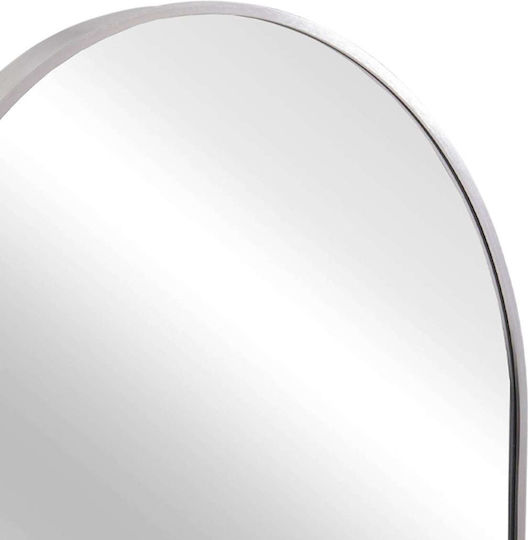 Freebox Wandspiegel Oval mit Silber Metallisch Rahmen 79x59cm 1Stück