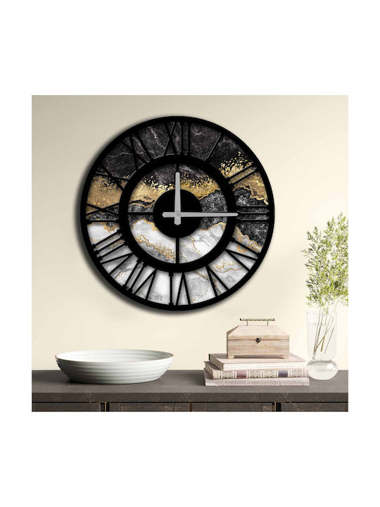 HomeMarkt Antikes Wanduhr Hölzernes Schwarz Ø50cm