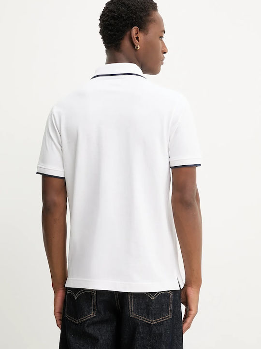 Embroidered Polo Short Sleeve White Blouse
