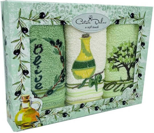 Coton Delux Πετσέτα Κουζίνας από 100% Βαμβάκι 30x50cm 3τμχ