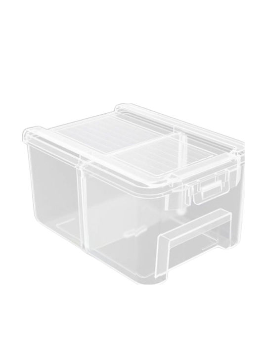 Wadfow Plastic Storage Box with Lid Transparent 15x10.5x8cm 3pcs
