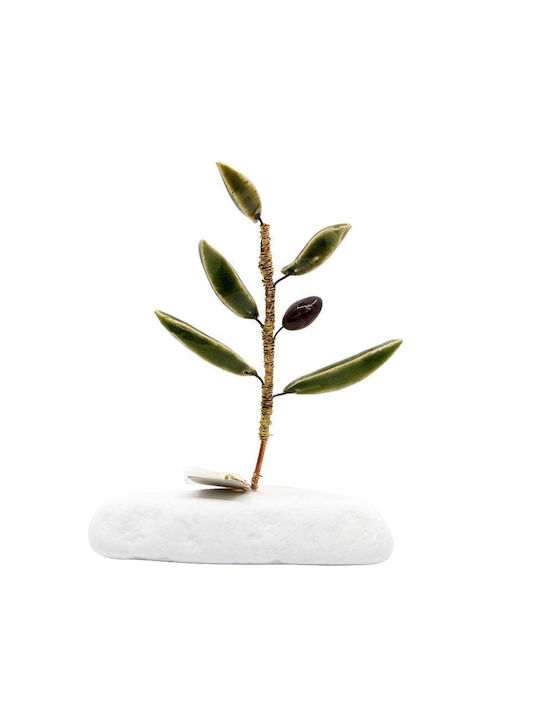 Rozos Ceramics Διακοσμητική Ελιά από Κεραμικό Υλικό 6x12cm