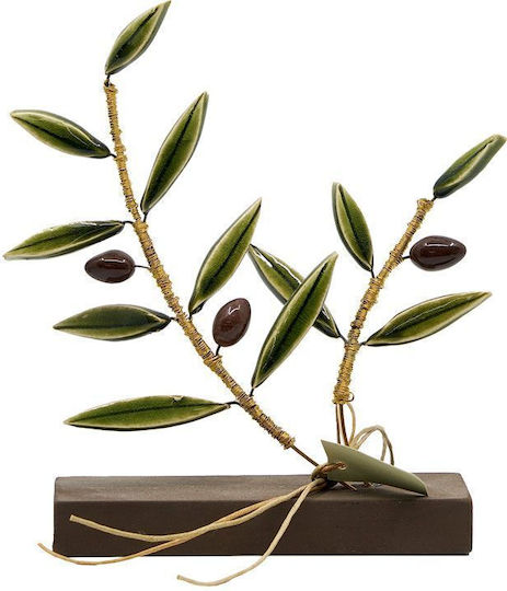 Rozos Ceramics Διακοσμητική Ελιά από Κρύσταλλο 11x14x15cm