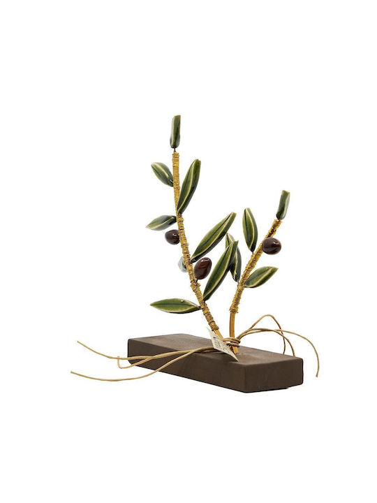 Rozos Ceramics Διακοσμητική Ελιά από Κρύσταλλο 11x14x15cm