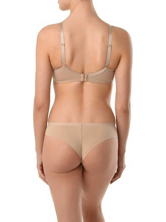 Beige Σουτιέν χωρίς Ενίσχυση με Μπανέλες